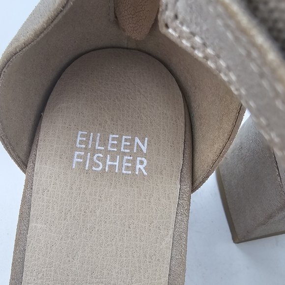 Eileen Fisher Indi Pump Heel Metallic Platinum Nubuck Leather –Size 8.5 - Picture 6 of 10